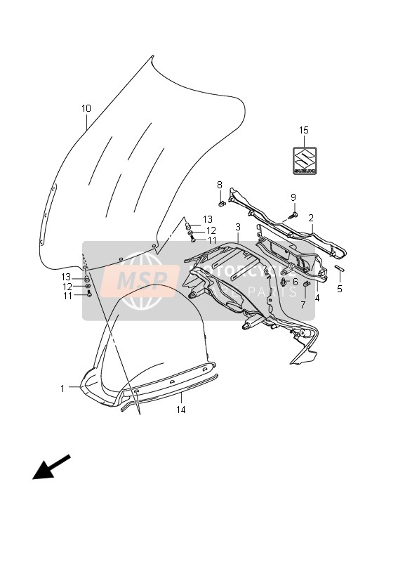 Suzuki AN400(A)(ZA) BURGMAN 2011 Metro Panel (AN400 E2) para un 2011 Suzuki AN400(A)(ZA) BURGMAN